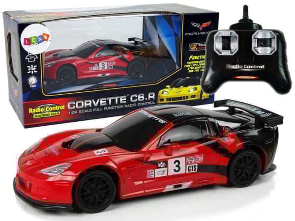 Urheiluauto R/C 1:24 Corvette C6.R Red 2.4 G valot
