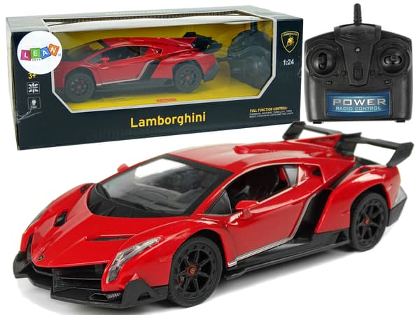Sportbil R/C 1:24 Lamborghini Veneno Röd 2,4 G-ljus