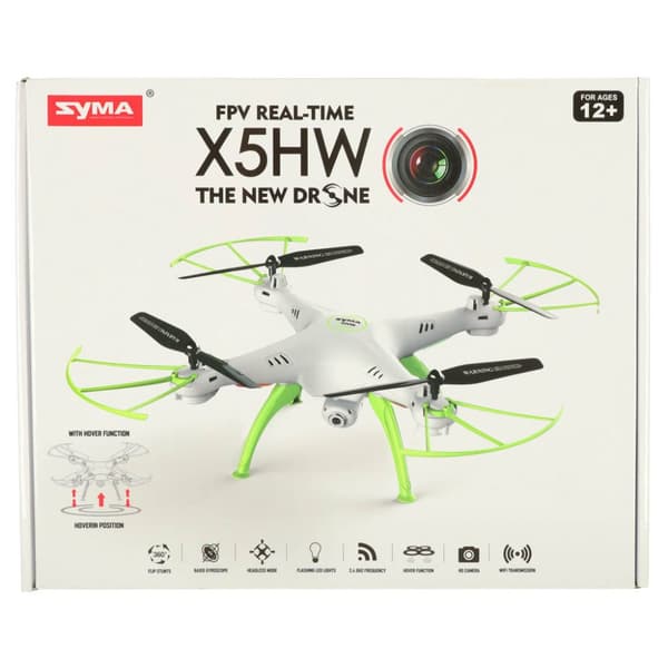 Syma X5HW RC drönare, FPV-kamera, WiFi 2,4GHz, vit
