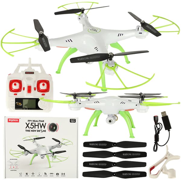 Syma X5HW RC drönare, FPV-kamera, WiFi 2,4GHz, vit