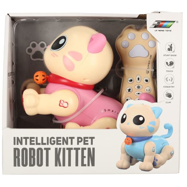 Cat kattunge interaktiv fjärrstyrd RC robot hoppar rosa