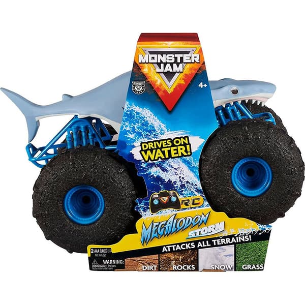 Spin Master Kaukosäädin Fantastic Car Monster Jam Megalodon Storm Hopeinen