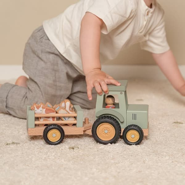 Little Dutch Little Farm -trætraktor + trailer