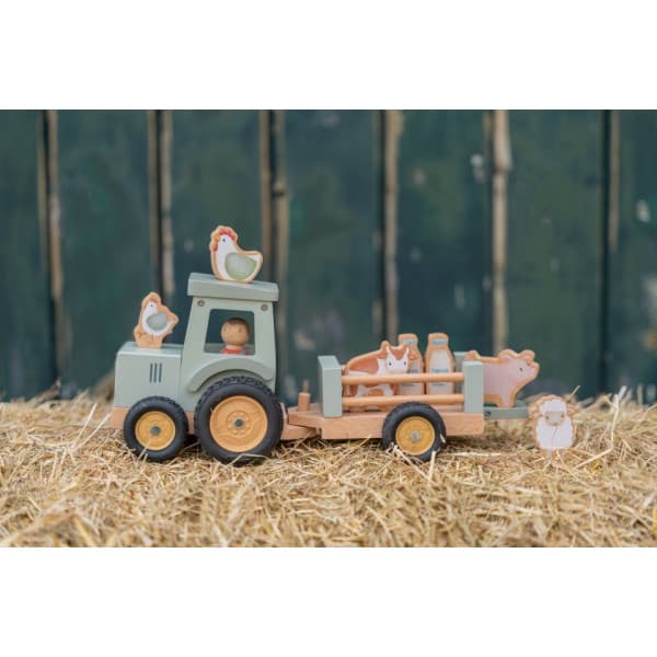 Little Dutch Little Farm -trætraktor + trailer