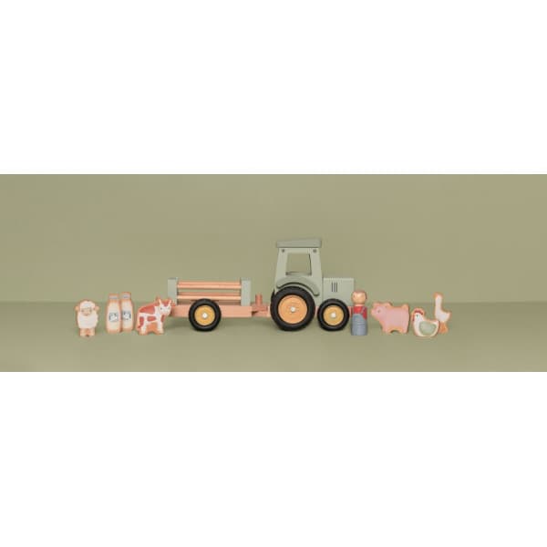 Little Dutch Little Farm -trætraktor + trailer