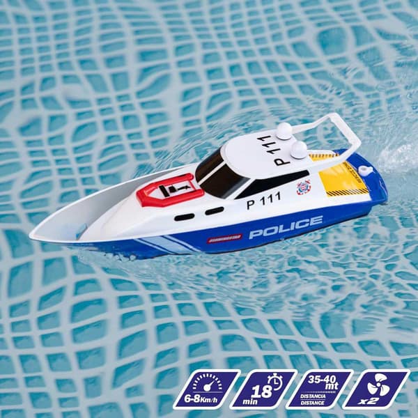 Colorbaby 47674 Racing Boat Fjärrstyrd Polisbåt  36 cm