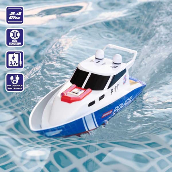 Colorbaby 47674 Racing Boat Fjärrstyrd Polisbåt  36 cm