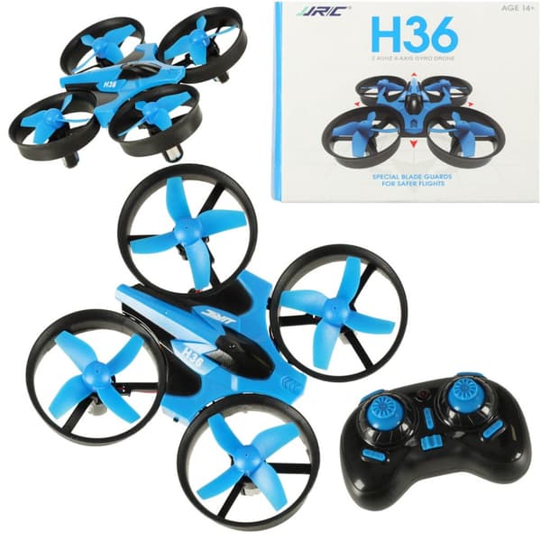 JJRC H36 mini RC drone 2,4GHz 4CH 6 akset blå