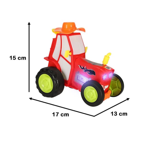 Traktor, fjernstyret traktor, RC fjernbetjening, hop, dans, rød lyd