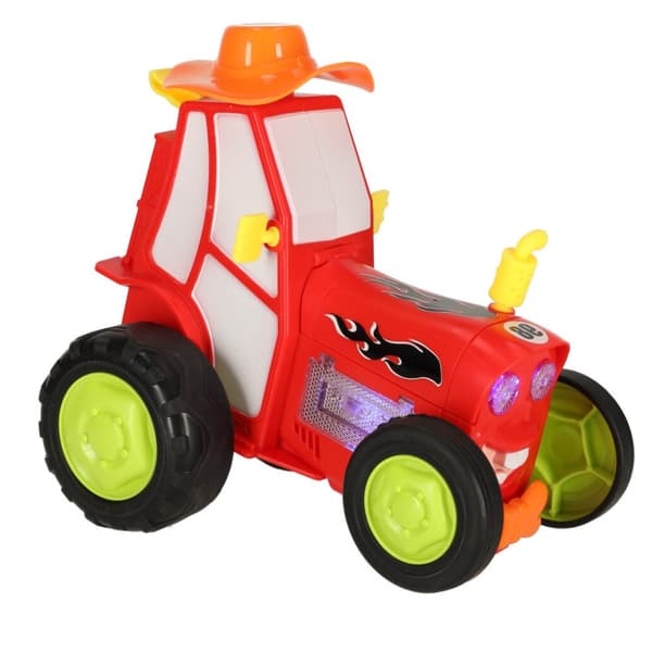 Traktor, fjernstyret traktor, RC fjernbetjening, hop, dans, rød lyd