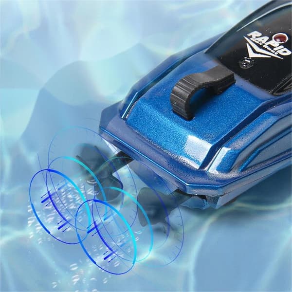 FJÄRRSTYRRAD MOTORBÅT Mini LITEN SNABB 2.4G PILOT Blå på USB