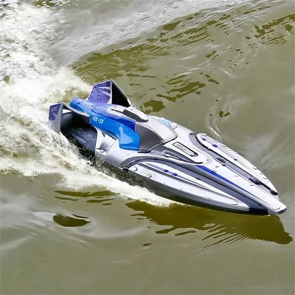 FJERNBETJENET MOTORBÅD 30 km/t LED Torpedo 60 minutter 2xBATTERI HURTIG