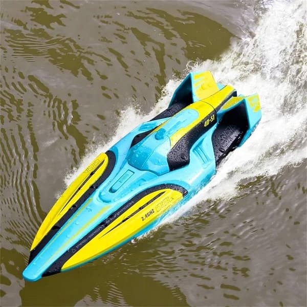 FJERNBETJENET MOTORBÅD 30 km/t LED Torpedo 60 minutter 2xBATTERI HURTIG