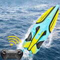 Miniatyrbillede 7 af 11: FJERNBETJENET MOTORBÅD 30 km/t LED Torpedo 60 minutter 2xBATTERI HURTIG