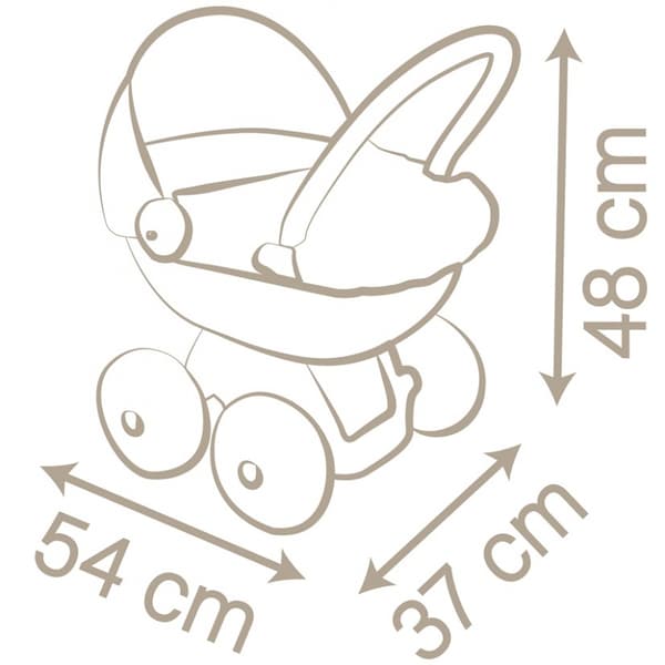 SMOBY Baby Nurse Djup Dockvagn med Plastkåpa