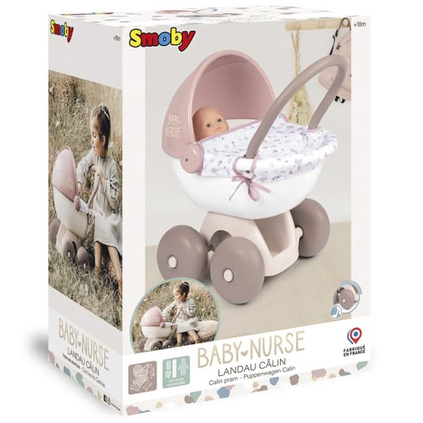SMOBY Baby Nurse Djup Dockvagn med Plastkåpa