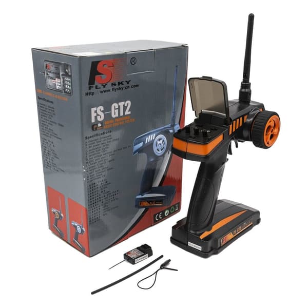 Flysky FS-GT2 Radio Transmitter, 2 Kanaler, Lav Spændingsadvarsel, Bred Frekvensområde