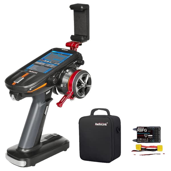 RC-sändare, 8 kanaler, 4,3-tums skärm,Röd FPV