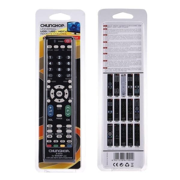 Universell fjernkontroll for Sharp LCD-, LED- og plasma-TV-er