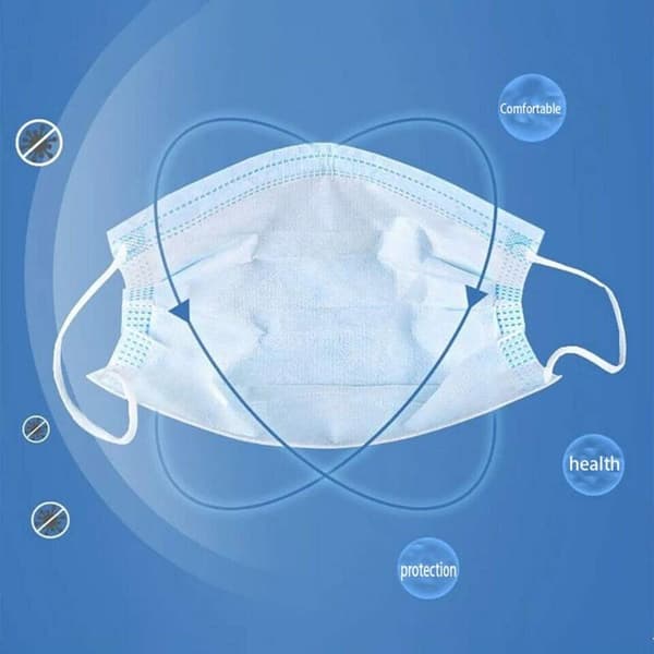 50 PACK CE-merkitty Mouthguard hengityssuojaimen naamari 3-kerroksinen suodatin