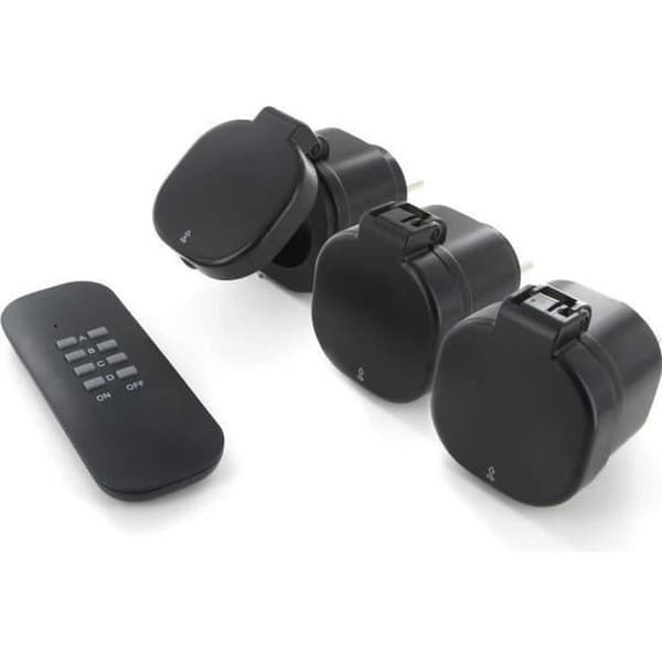 CHACON Ställ in 3 mini-uttag på / av - 3000W - FR + fjärrkontroll
