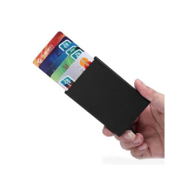 Korthållare Pop-Up | Aluminiumfack RFID-Secure Svart