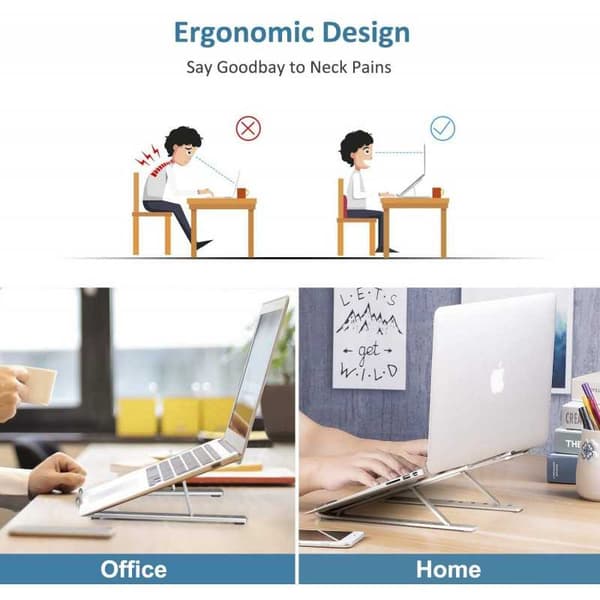 Ergonominen kompakti kannettavan tietokoneen teline