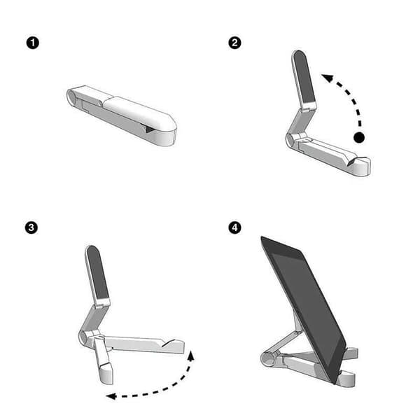 Sammenklappeligt stativ til mobiltelefoner / tablets