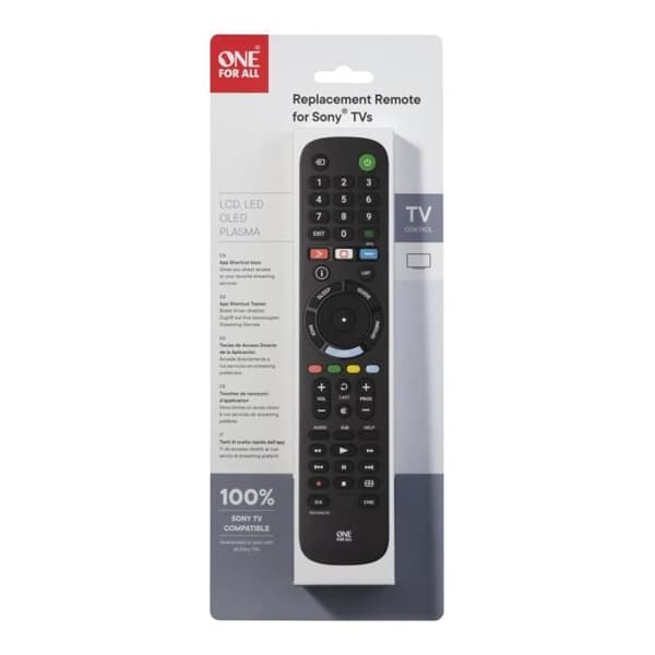 ONE FOR ALL URC4912 - Ersättningsfjärrkontroll för Sony TV Sort