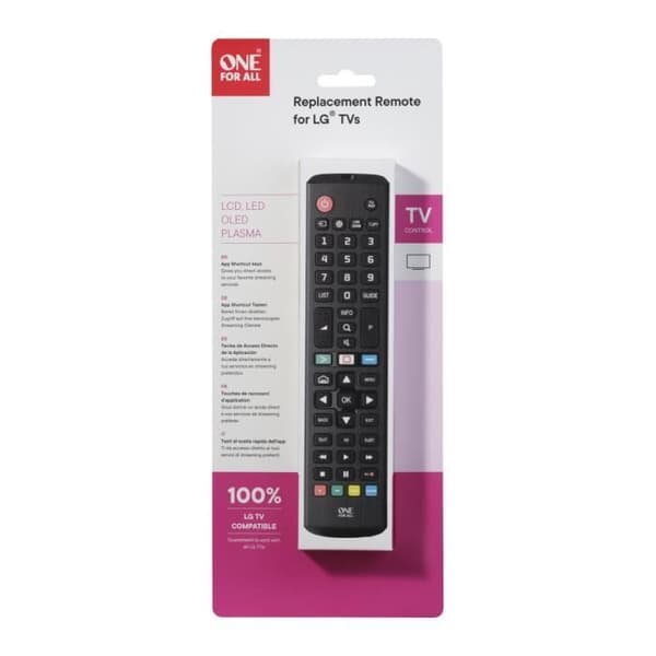 ONE FOR ALL URC4911 - Ersättningsfjärrkontroll för LG TV musta