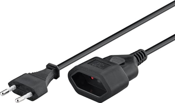 Forlænger eurostik, 2 m, sort