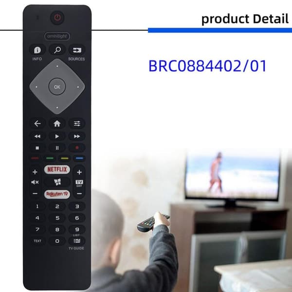 BRC0884402/01 TV-fjernkontroll Erstatning for Philips TV