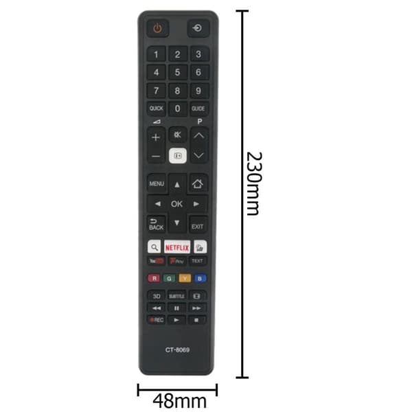 CT-8069 TV Fjernbetjening Erstatning til Toshiba Smart TV