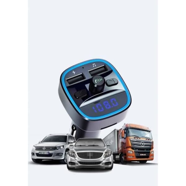 CBER15363-Bluetooth 5.0 FM-sändare, Bluetooth MP3-spelare Trådlös radioadaptersats FM-sändare Billaddare, Ring M