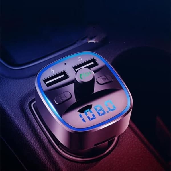 CBER15363-Bluetooth 5.0 FM-sändare, Bluetooth MP3-spelare Trådlös radioadaptersats FM-sändare Billaddare, Ring M