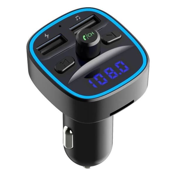 Bluetooth 5.0 FM-sändare, Bluetooth MP3-spelare Trådlös radioadaptersats FM-sändare Billaddare, handsfreesamtal