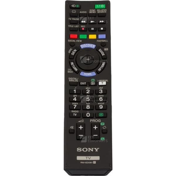 Fjärrkontroll - SONY - RM-ED061 - Kompatibel med LCD-TV - Svart färg - Enkel fjärrkontroll