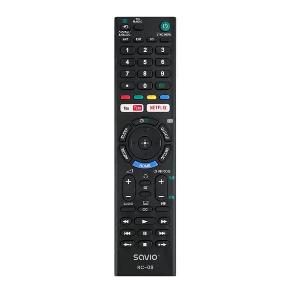 Savio RC-08 fjärrkontroll TV Tryck på knappar Svart