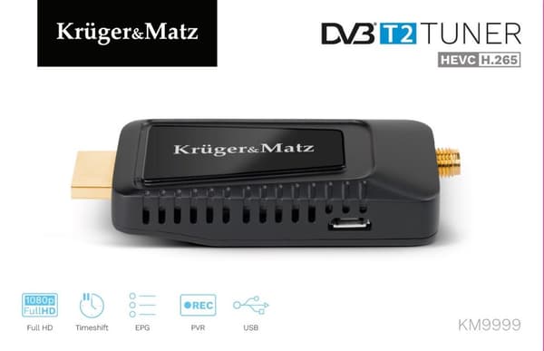 KRUGER & MATZ miniviritin DVB-T2 H.265 HEVC KM9999