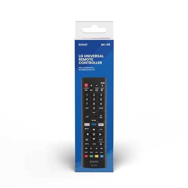 SAVIO Universal fjärrkontroll/ersättning för LG TV RC-05 IR trådlös