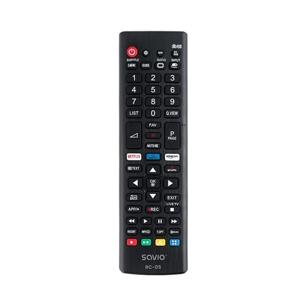 SAVIO Universal fjärrkontroll/ersättning för LG TV RC-05 IR trådlös Svart