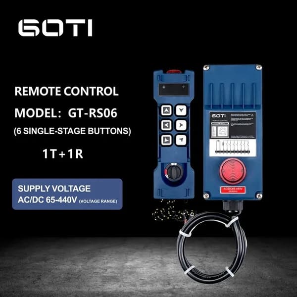 Industriell radiostyrd kranlyft fjärrkontroll, 6 kanaler, ersätt UTING F21-E1B., 65-440V UHF 2T1R