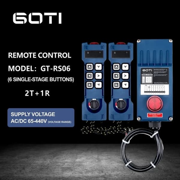 Industriell radiostyrd kranlyft fjärrkontroll, 6 kanaler, ersätt UTING F21-E1B., 65-440V UHF 2T1R