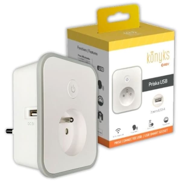 Uppkopplade hemtillbehör Konyks Wi-Fi BT 16A-uttag 2 USB A-uttag med mätare