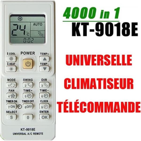 4000 KOD I 1 UNIVERSAL LUFTKONDITIONERINGSFJÄRRKONTROLL KT-9018E