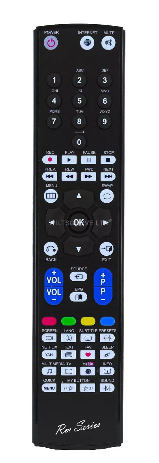 RM Series Remote Control fits SHARP LC-42LE771K LC42LE772EN LC-42LE772EN