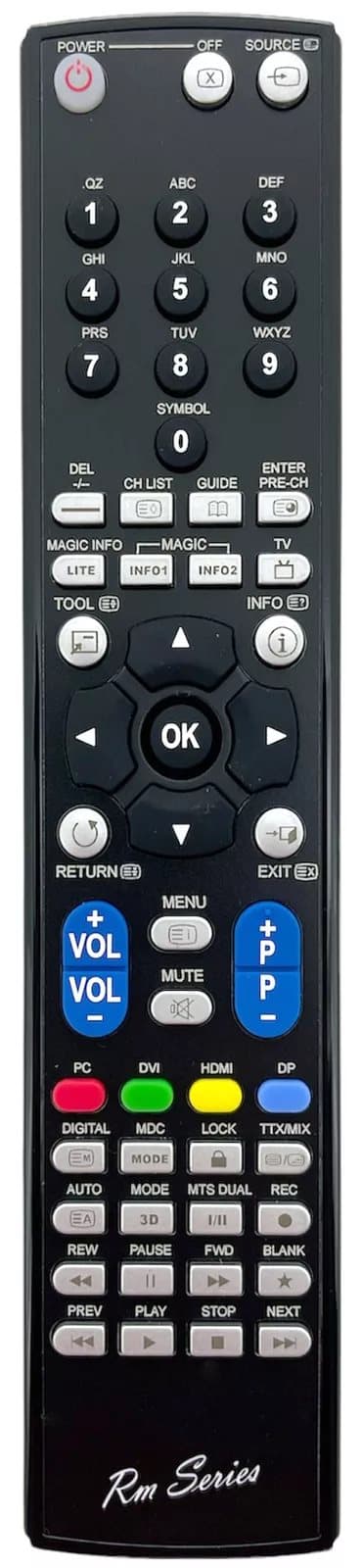 RM Series Remote Control fits SAMSUNG LH23PTRMBCXT LH23PTRMBCXY LH23PTRMBCZA