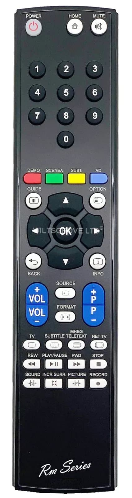 RM Series Remote Control fits PHILIPS 42PFL3605/60 42PFL3605H/12 42PFL3704/12