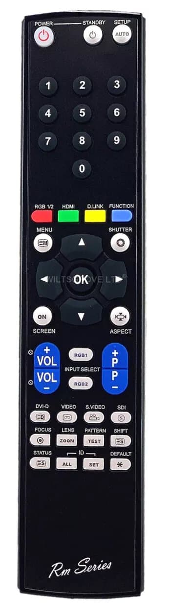 RM Series Remote Control fits PANASONIC PTDZ870ELK PT-DZ870ELK PTDZ870ELKJ