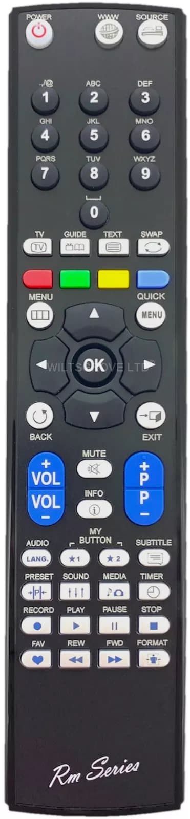 RM Series Remote Control fits TOSHIBA 24D1543DG 24D1544DG 24D1633DB 24J1533DG